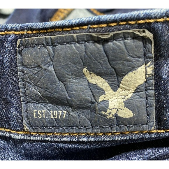 American Eagle Short Sz 0 (25-26 x 3") Womens Hi Rise Shortie Stretch Blue Denim - Picture 3 of 8